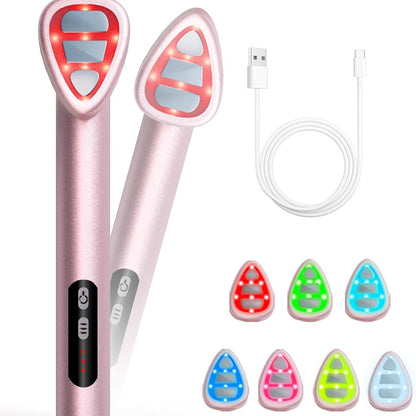 7-in-1 LED Facial Therapy Wand with 180 Rotatable Head & 42C Constant Temperature(black) - Image 4