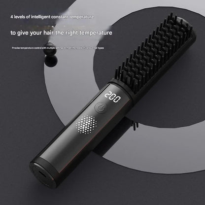 Cordless Hair Straightener Comb - 4 Temperature Settings, USB-C, PTC Heating(black) - Image 3