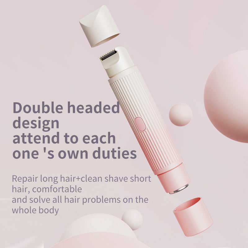 2-in-1 Electric Lady Shaver & Trimmer - Gentle Full Body Hair Removal, Portable & USB Rechargeable(Gradient pink) - Image 2