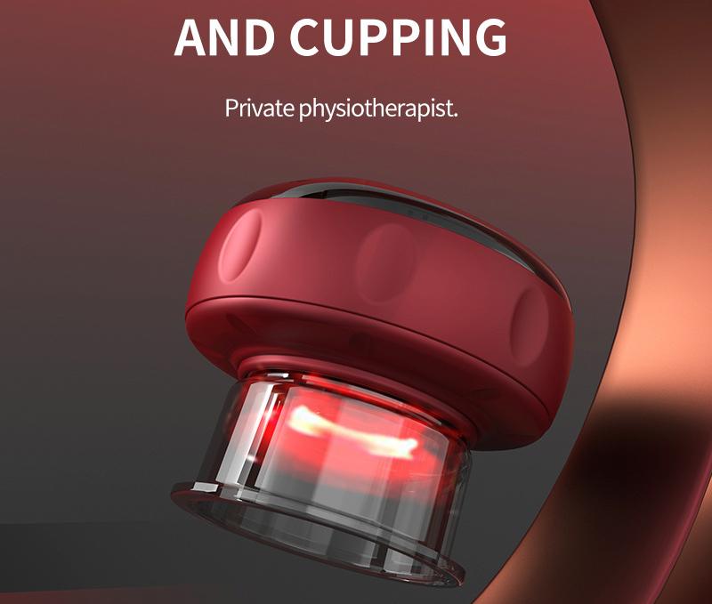 Smart Electric Cupping Therapy Massager - Adjustable Suction & Heat, Red Light Therapy, USB-C Rechargeable(Blue) - Image 5