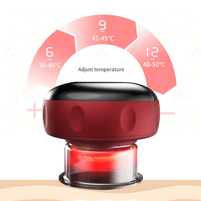 Smart Electric Cupping Therapy Massager - Adjustable Suction & Heat, Red Light Therapy, USB-C Rechargeable(Black) - Image 4