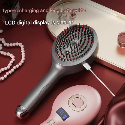 4-in-1 SPA Scalp Care Massage Comb - Red Light Therapy, Nano Steam & Vibration, USB-C Rechargeable(Pink) - Image 2