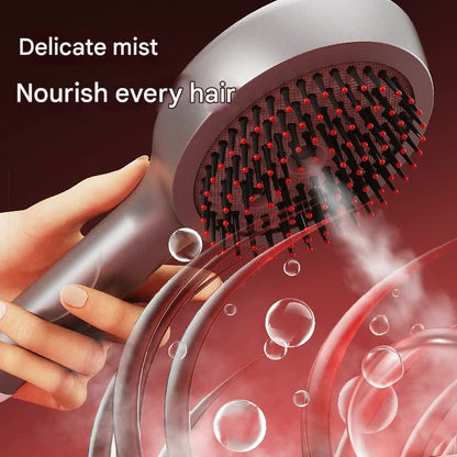 4-in-1 SPA Scalp Care Massage Comb - Red Light Therapy, Nano Steam & Vibration, USB-C Rechargeable(Black) - Image 4