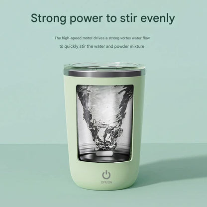 Mini Portable Electric Self-Stirring Mug - USB-C Rechargeable, 4-Hour Use, Stainless Steel (Green) - Image 2