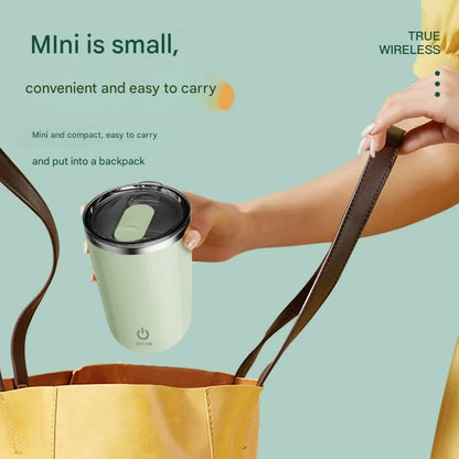 Mini Portable Electric Self-Stirring Mug - USB-C Rechargeable, 4-Hour Use, Stainless Steel (Green) - Image 3