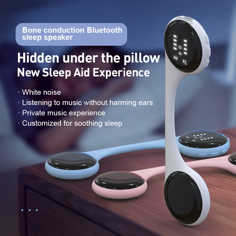 Under-Pillow Bone Conduction Sleep Speaker - Bluetooth 5.4, White Noise, TF Card, LED Display & Timer(Pink) - Image 2
