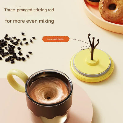 Automatic Self-Stirring Coffee Mug - 400ml, 5000RPM, USB-C Rechargeable with Trident Stirring Rod(pink) - Image 2