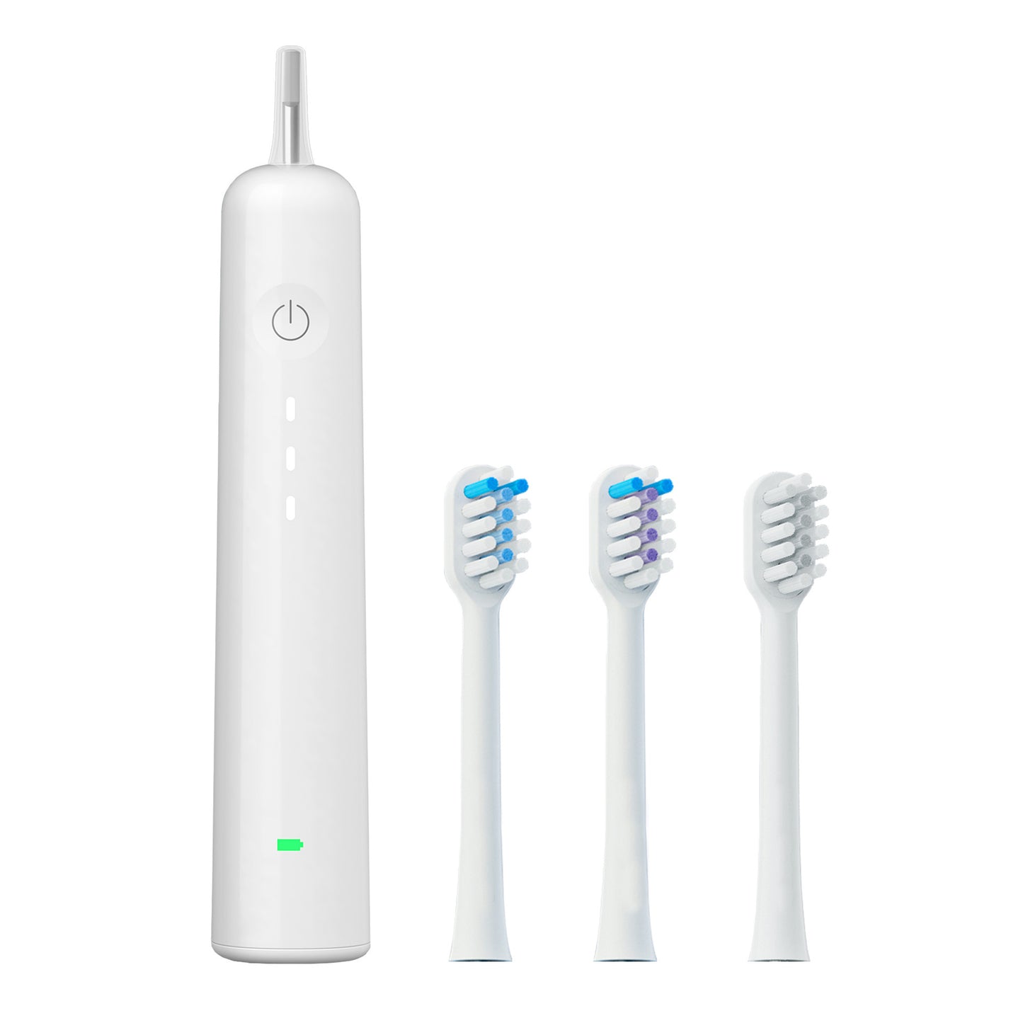 Electric Toothbrush with Ultra-Soft Gum Guard Brush Heads - IPX7 Waterproof, Ergonomic Design(white)