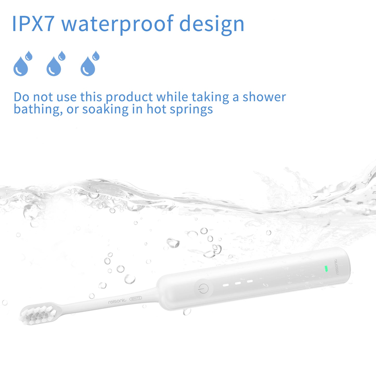 Electric Toothbrush with Ultra-Soft Gum Guard Brush Heads - IPX7 Waterproof, Ergonomic Design(blue) - Image 2