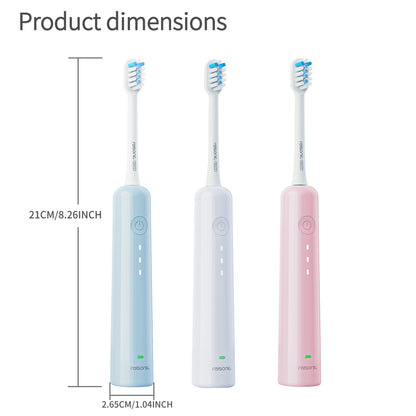 Electric Toothbrush with Ultra-Soft Gum Guard Brush Heads - IPX7 Waterproof, Ergonomic Design(blue) - Image 3