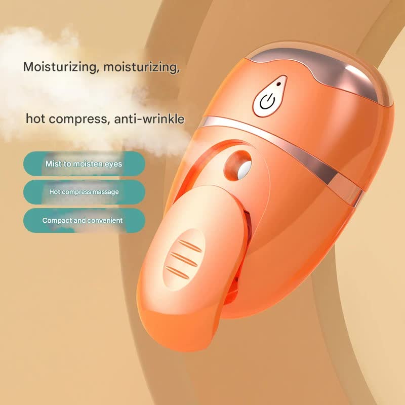 Portable Nano Mist Eye Massager & Humidifier - USB-C, Hot Compress, Wrinkle Reduction & Deep Hydration(White) - Image 2