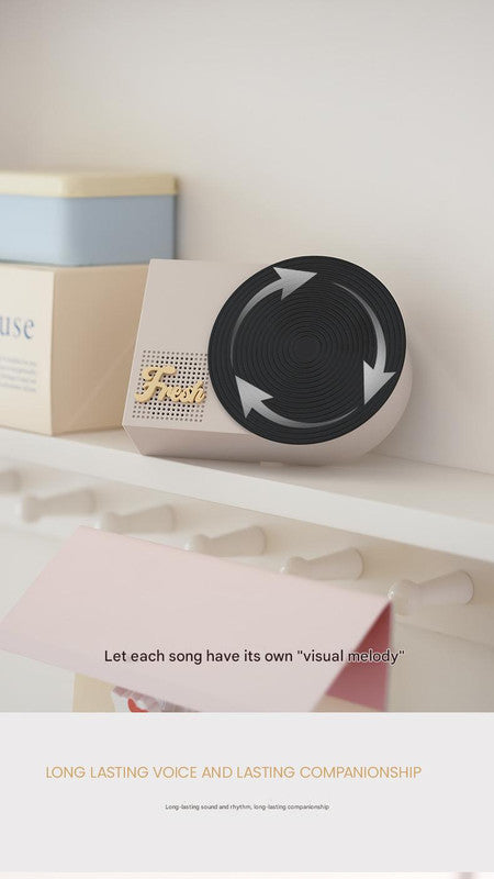 Retro Phonograph Bluetooth Speaker - Rotating Disc, Bluetooth 5.3, AUX/TF Card, 8H Playtime(Black and white) - Image 4