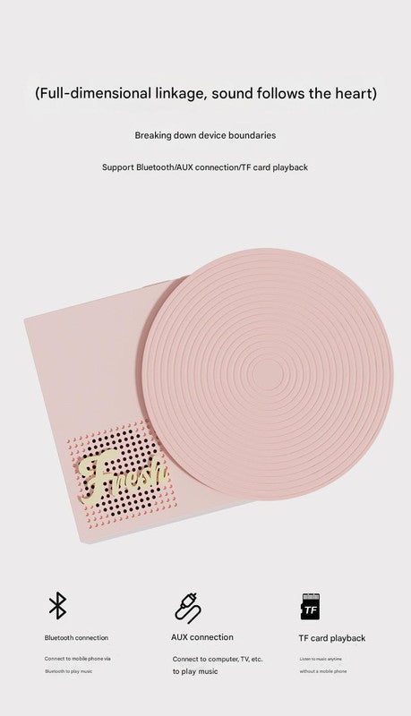 Retro Phonograph Bluetooth Speaker - Rotating Disc, Bluetooth 5.3, AUX/TF Card, 8H Playtime(Black and white) - Image 5