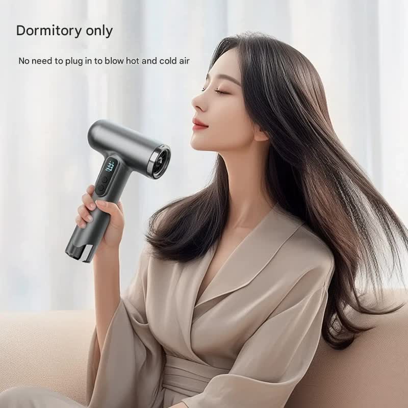 Cordless Rechargeable Hair Dryer - 120,000 RPM High-Speed Motor, 15600mAh Battery, Hot & Cold Air(white) - Image 3