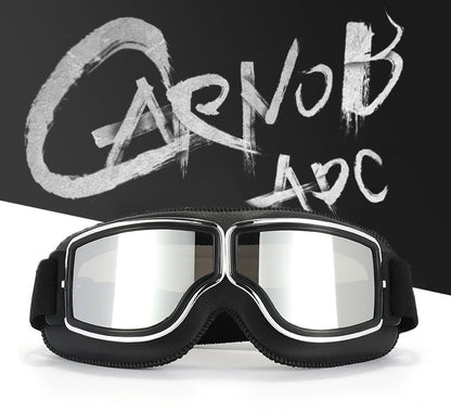 Retro Motorcycle Goggles - Windproof, UV400 Protection, Anti-Impact PC Lenses with Leather Frame(Black leather colored lens) - Image 2