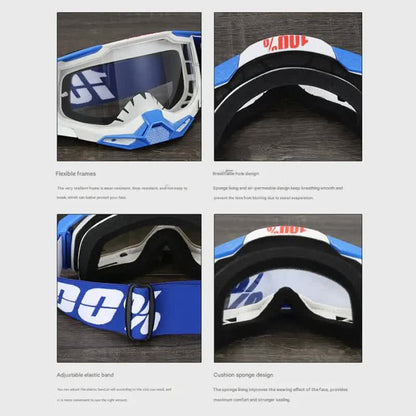 Pro Motocross Goggles - Windproof, UV400 Protection with TPU Frame & PC Lens, Adjustable Strap(Yellow frame,gold lens) - Image 2
