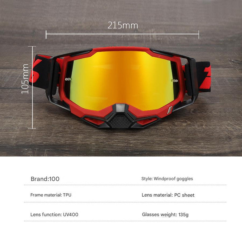 Pro Motocross Goggles - Windproof, UV400 Protection with TPU Frame & PC Lens, Adjustable Strap(White frame,red lens) - Image 3