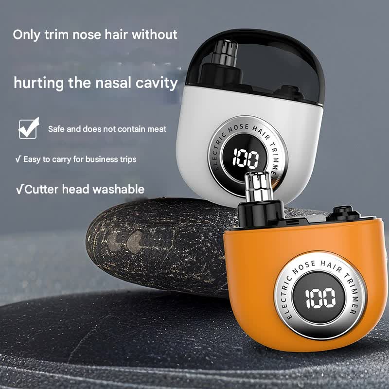 Mini Electric Nose Hair Trimmer - USB-C Rechargeable, LED Display, Washable Head, Painless Grooming(black) - Image 2