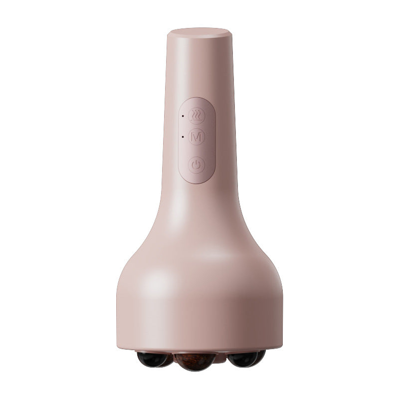 Rechargeable Smokeless Moxibustion & Massage Device with Hot Compress & Red Light Therapy(pink)