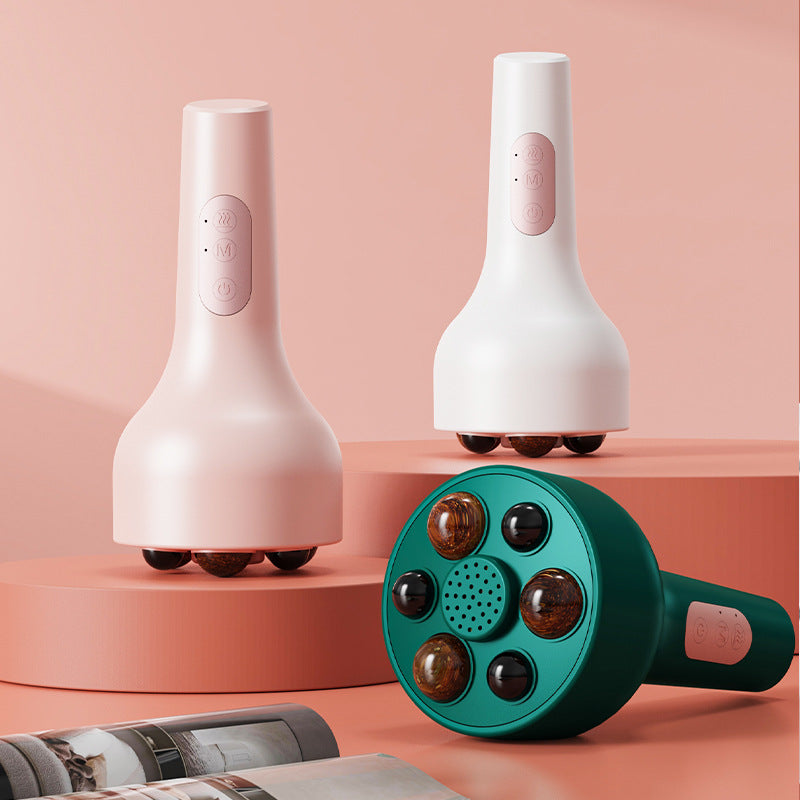 Rechargeable Smokeless Moxibustion & Massage Device with Hot Compress & Red Light Therapy(pink) - Image 3