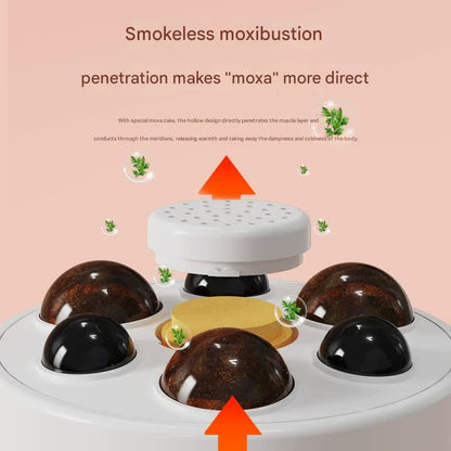 Rechargeable Smokeless Moxibustion & Massage Device with Hot Compress & Red Light Therapy(green) - Image 4