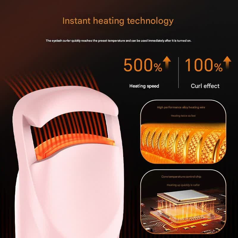 Electric Heated Eyelash Curler - USB-C Rechargeable, Fast Heating, Long-Lasting Curl(white) - Image 3