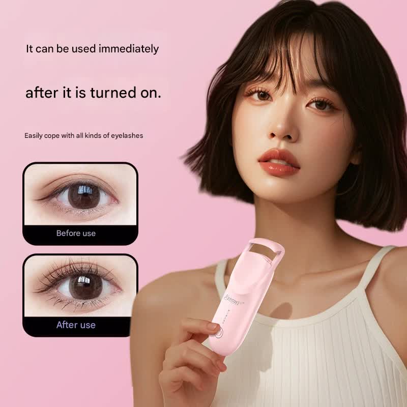 Electric Heated Eyelash Curler - USB-C Rechargeable, Fast Heating, Long-Lasting Curl(Apricot) - Image 2