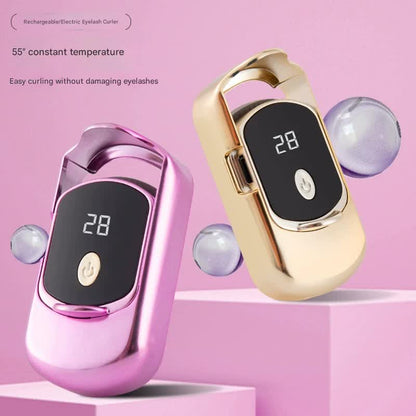 2pc Rechargeable Electric Heated Eyelash Curler - 55C Constant Temperature, LED Display, Gentle Curling(Gold) - Image 2