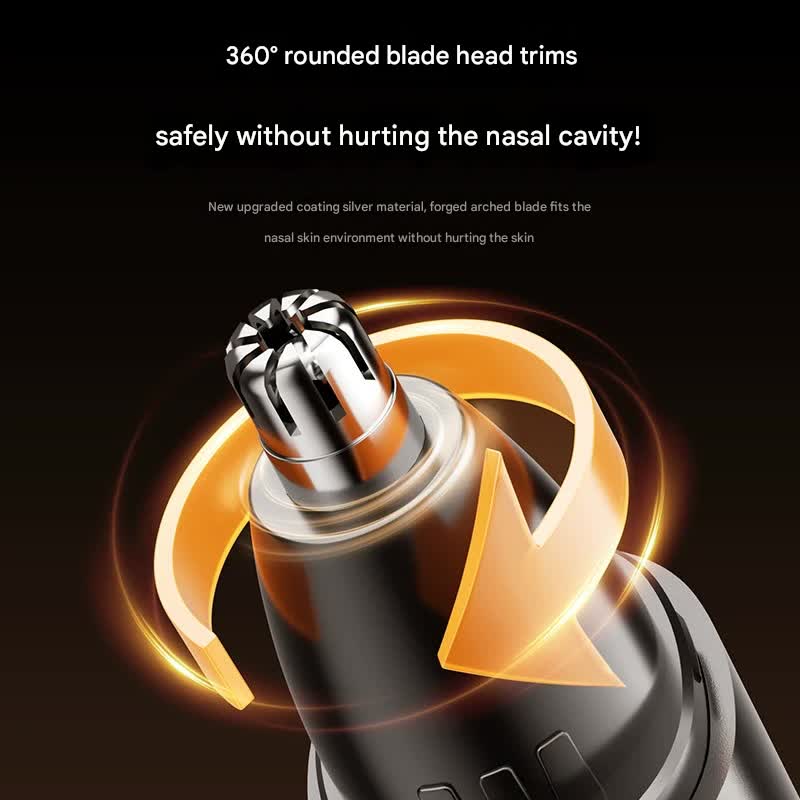 Electric Nose & Ear Hair Trimmer - USB-C Rechargeable, LED Display, Washable 360deg Head, Low Noise(silver) - Image 2