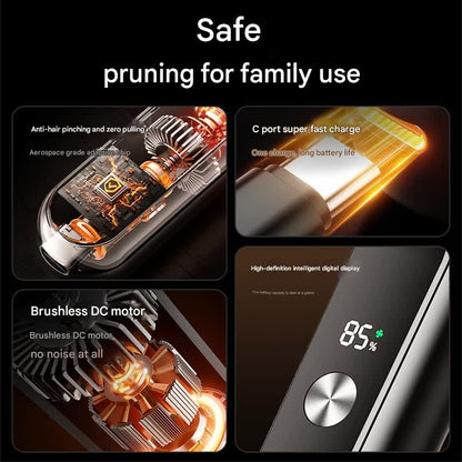 Electric Nose & Ear Hair Trimmer - USB-C Rechargeable, LED Display, Washable 360deg Head, Low Noise(silver) - Image 4