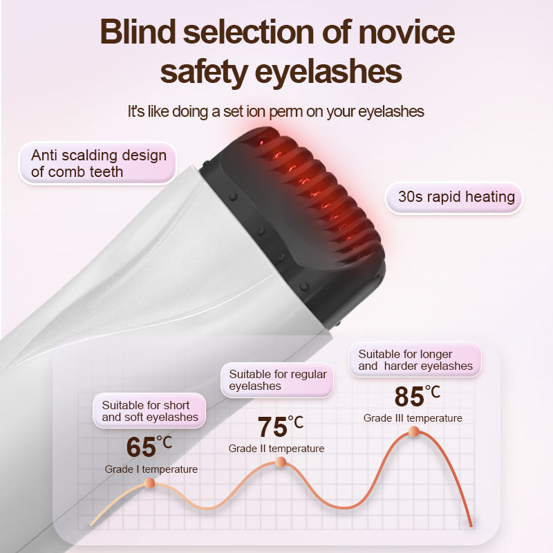 Rechargeable Heated Eyelash Curler - 3 Temperature Settings, 30s Rapid Heating & Anti-Scald Design(Pink) - Image 3