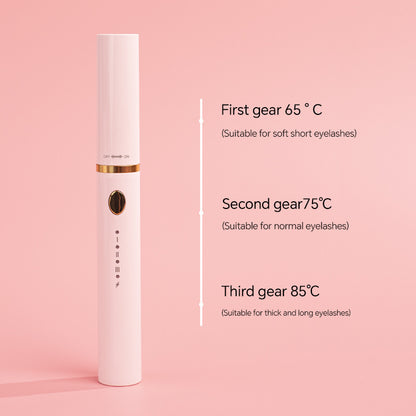 Rechargeable Heated Eyelash Curler Wand - 3 Temperature Gears, Type-C Charging, All-Day Curl(White) - Image 2