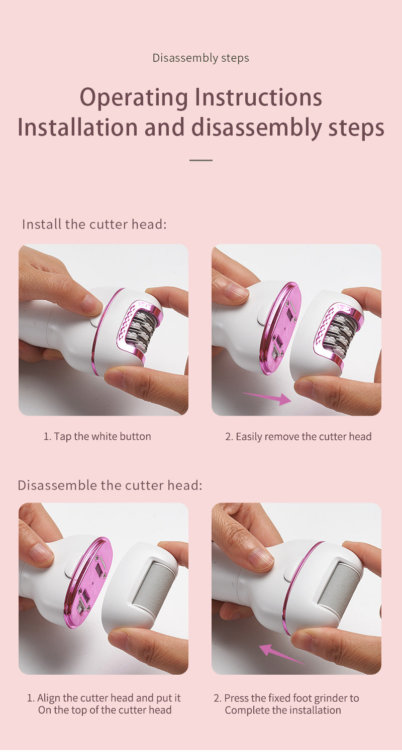 3-in-1 Ladies Electric Epilator, Shaver & Callus Remover with LED Display - Rechargeable & Waterproof(Light Green) - Image 8