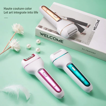 3-in-1 Ladies Electric Epilator, Shaver & Callus Remover with LED Display - Rechargeable & Waterproof(Pink) - Image 4