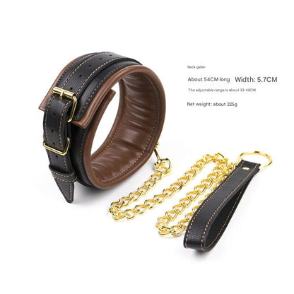 Premium PU Leather Adjustable Padded Collar, Handcuffs & Ankle Cuffs Set with Leash/Connectors(Red) - Image 2