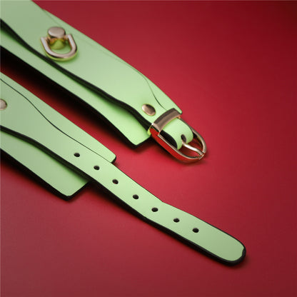 Adjustable PU Leather Bondage Cuff - Wrist/Ankle Restraint, Sold Individually(Luminous green-anklet) - Image 4