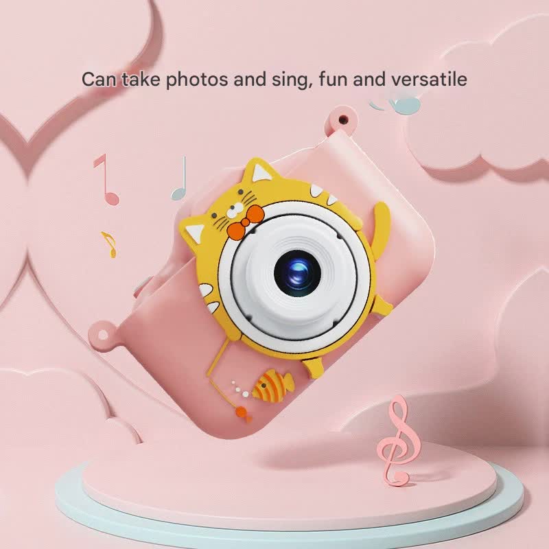 Digital Camera with Cute Cat Silicone Case - Dual Lens, 96MP, HD Screen & Music Playback(pink) - Image 4