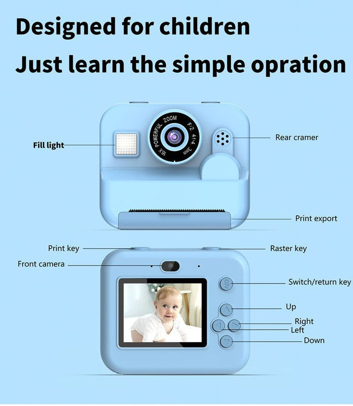 Instant Print Camera - 48MP Dual Lens, 2.4" IPS Screen, Thermal Printing(blue) - Image 6