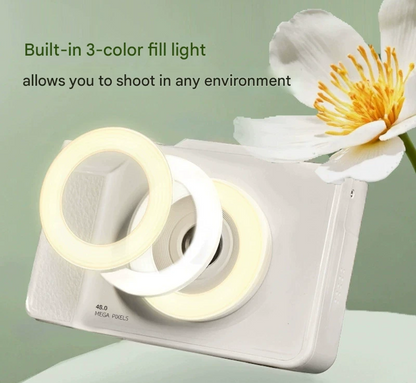 48MP Student Digital Camera with 180 Flip Screen & 3-Setting Fill Light(black) - Image 4