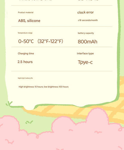 Cute Animal Digital Alarm Clock with Night Light, Temperature & Countdown Timer(Gray koala) - Image 6