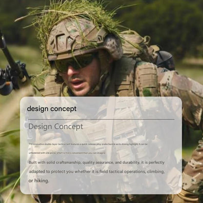 Dual Layer Quick Release Tactical Belt - Attachment System, Alloy Cobra Buckle, Adjustable Nylon(Khaki) - Image 2