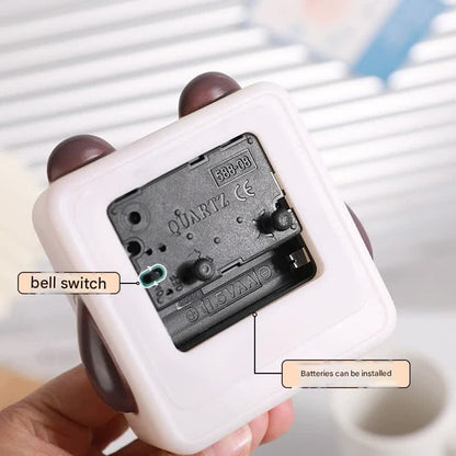 Adorable Cartoon Animal Alarm Clock - Silent Quartz Movement, Loud Alarm, Battery Operated(white) - Image 2