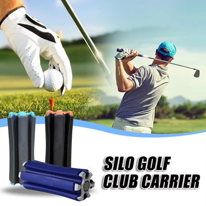 Portable Golf Club Carrier "SILO" - Holds 3 Clubs, Lightweight & Easy to (Blue and white) - Image 4