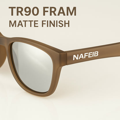 NAFEIB Polarized Sports Sunglasses - Lightweight TR90 Frame, UV400 Protection for Riding & Outdoor Activities(Transparent gray) - Image 3