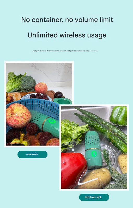 Wireless Fruit & Vegetable Purifier - Electrolytic Cleaning, Removes Residue, IPX7 Waterproof(white) - Image 6