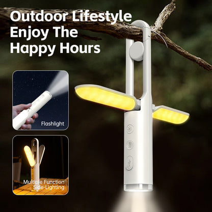 Multi-Function Folding LED Camping Lantern & Flashlight - USB Rechargeable, 3 Light Modes + SOS(grey) - Image 2