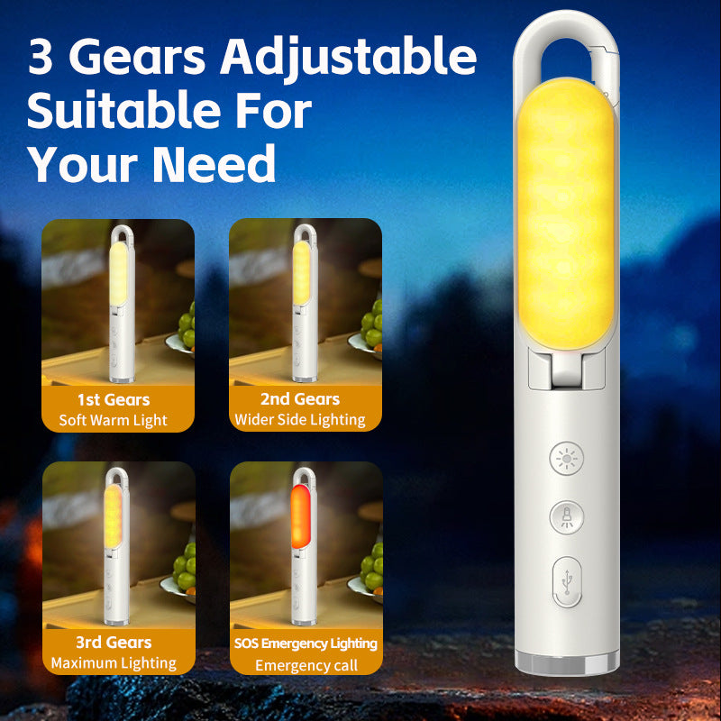 Multi-Function Folding LED Camping Lantern & Flashlight - USB Rechargeable, 3 Light Modes + SOS(grey) - Image 4
