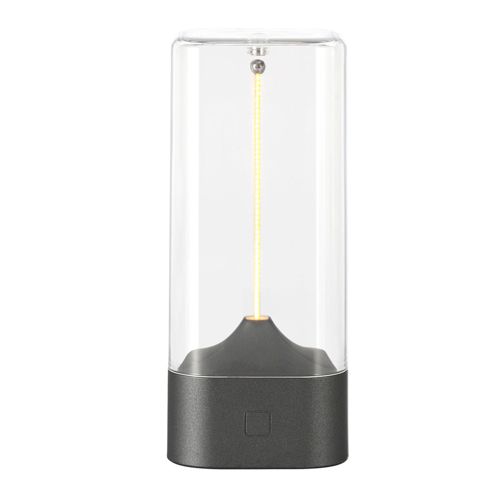 Magnetic Levitating Night Light with Flexible LED - USB-C Rechargeable, Stepless Dimming & Outdoor Hook(black)