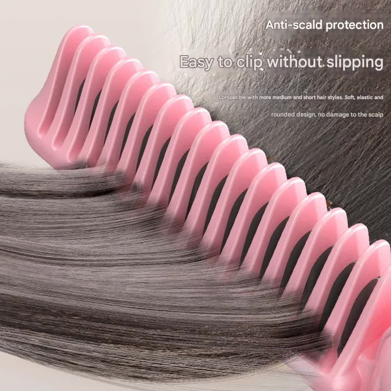 Foldable Wireless Hair Straightener Comb - 9 Temperature Settings, Anti-Scald, USB-C Rechargeable(yellow) - Image 4