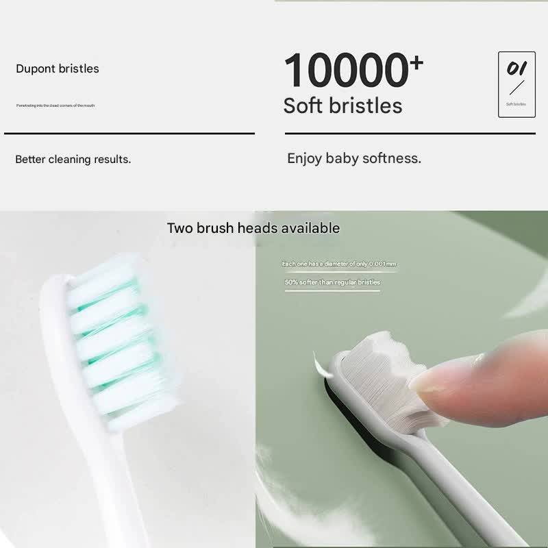 Sonic Electric Toothbrush with 31000 VPM, 4 Modes, 10000+ Soft Bristles, Travel Case & Charging Base(Green) - Image 3
